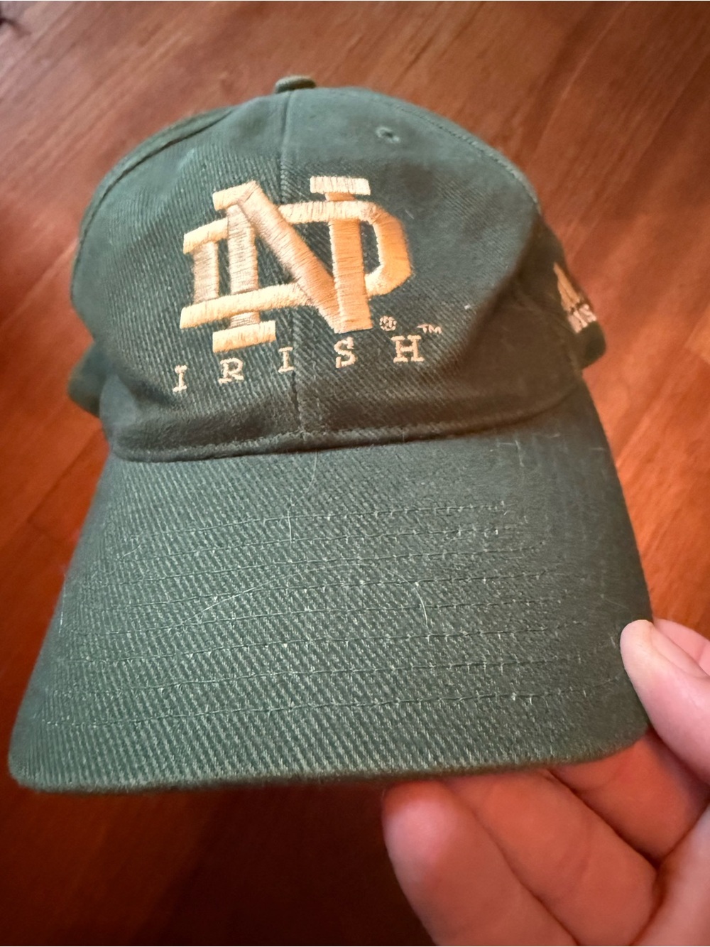Irish ND Notre Dame Adjustable Green Adidas Baseball Cap